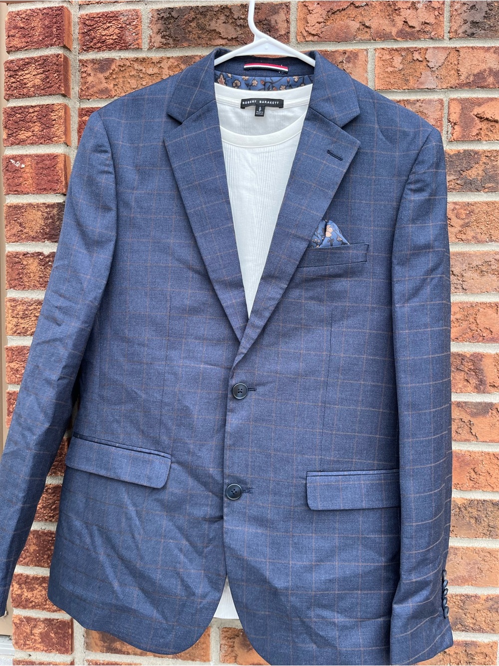 Soul of London Navy Windowpane Sport Coat + Robert Barakett shirt
